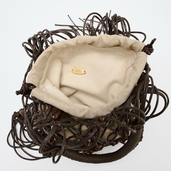 ZARA Beaded Bucket Bag - Picture 4 of 5